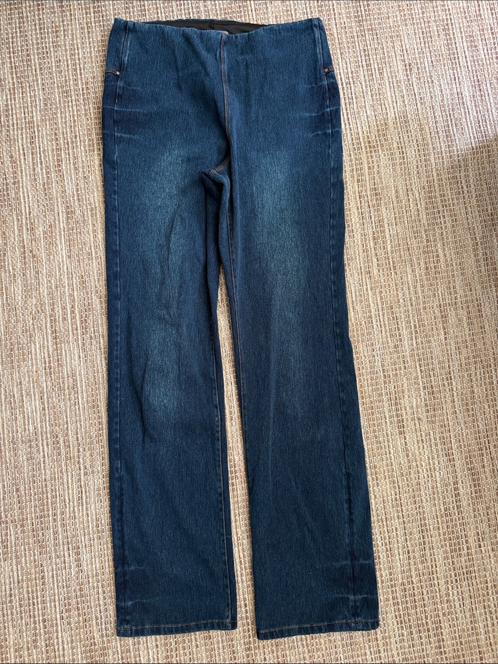 Lysse Dark Indigo Straight-Leg Pull on stretch Jeans leggings size Medium
